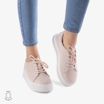 Pantofi Casual dama din Piele Naturala LF0850 ROZ - Img 2