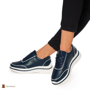 Pantofi casual dama din Piele naturală LF1325 BLEUMARIN