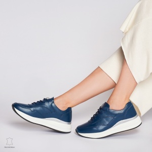 Pantofi Casual dama din Piele naturala Multicolor LF1234 BLEUMARIN - Img 3