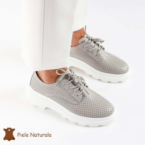 Pantofi Casual Dama Piele naturală LF0207 GRI - Img 2