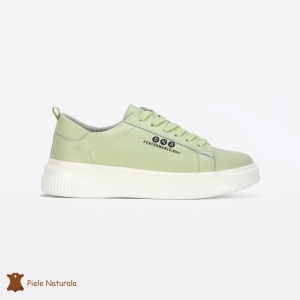 Pantofi Casual de dama din Piele naturala cu talpa groasa LF0494 Verde