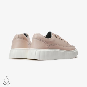 Pantofi Casual de dama din Piele naturala cu talpa groasa LF0526 Roz - Img 4