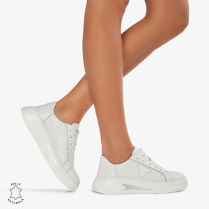 Pantofi Casual de dama din Piele naturala LF0523 ALB