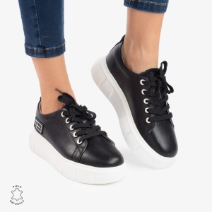 Pantofi Casual de dama din Piele naturala LF0527 Negru