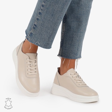 Pantofi Casual de dama din Piele Naturala LF1206 BEJ