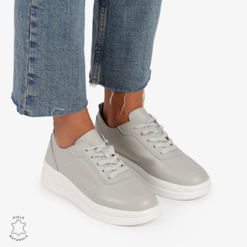 Pantofi Casual de dama din Piele Naturala LF1206 GRI - Img 2