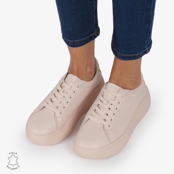 Pantofi CASUAL PIELE NATURALA cu detaliu lateral LF1273 Roz