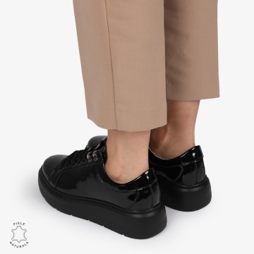 Pantofi CASUAL PIELE NATURALA LACUITA LF1294 NEGRU - Img 4
