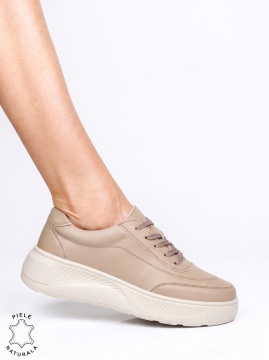 Pantofi damă sport din piele naturală cu design elegant LF1810 khaki - Img 4