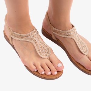 Sandale dama din Piele Ecologica LF0147 AURIU