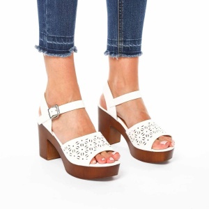 Sandale Elegante cu Toc din Piele Ecologica LF0215
