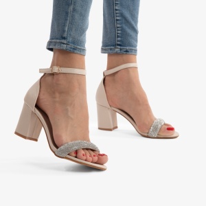 SANDALE ELEGANTE Din Piele Ecologica cu Toc Gros si model LF0756