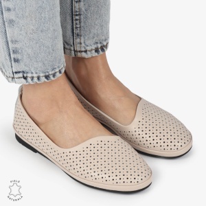 BALERINI dama din Piele naturala PERFORATA SLIP-ON LF1358 ROZ