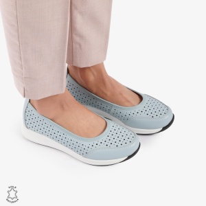 Balerini dama din Piele Naturala Slip-On LF0721 ALBASTRU - Img 2
