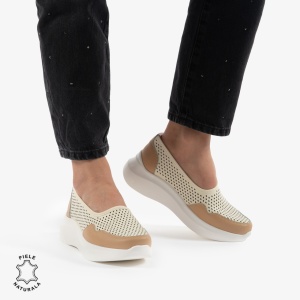 Balerini Dama Piele naturală LF0103 BEJ