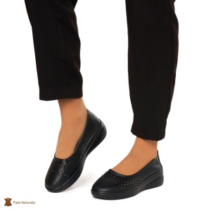 Balerini Dama Piele Naturala Slip-on LF0076 NEGRU - Img 2