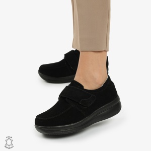 Mocasini dama din piele naturala cu talpa groasa INTOARSA LF0004 NEGRU