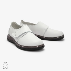 Mocasini dama din Piele naturală LF0017 Alb