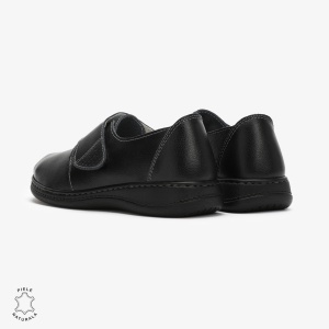 Mocasini dama din Piele naturală LF0017 Negru - Img 3