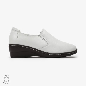 Mocasini Dama din Piele naturală LF0118 Alb - Img 2