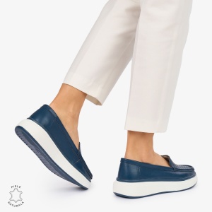 MOCASINI dama din Piele Naturala LF1057 CULOARE: BLEUMARIN - Img 3