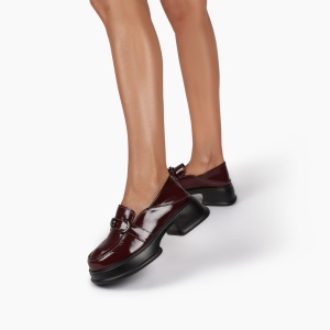 Mocasini dama din Piele Naturala lucioasa LF0843 ROSU