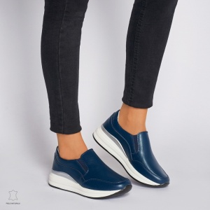 Pantofi Casual dama din Piele naturala CU INCHIDERE SLIP-ON LF1235 NAVY