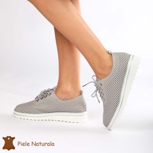 Pantofi casual dama din Piele naturală LF0113 GRI