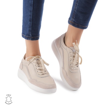 Pantofi Casual dama din Piele Naturala LF0845 BEJ