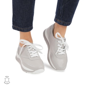 Pantofi Casual dama din Piele Naturala LF0855 GRI - Img 2