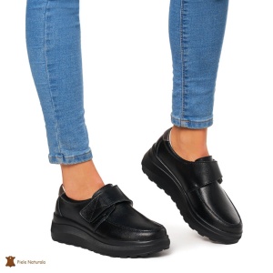 Pantofi Casual dama din Piele Naturala LF0858 NEGRU