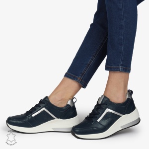 Pantofi Casual dama din Piele naturala LF1333 NAVY - Img 4