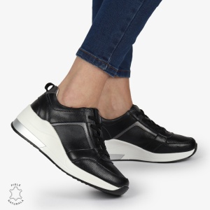 Pantofi Casual dama din Piele naturala LF1333 NEGRU - Img 3