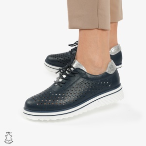 Pantofi Casual dama din piele naturala Perforati LF0782 NAVY