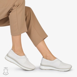 PANTOFI CASUAL Dama Piele Naturala USOR INALTA LF1050 Culoare: ALB