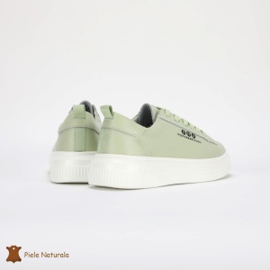 Pantofi Casual de dama din Piele naturala cu talpa groasa LF0494 Verde - Img 3