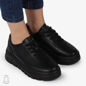 PANTOFI CASUAL DE DAMA DIN PIELE NATURALA LF0767 NEGRU - Img 2