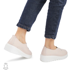 Pantofi Casual de dama din Piele Naturala LF0918 ROZ - Img 3