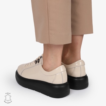Pantofi CASUAL PIELE NATURALA LACUITA LF1294 BEJ - Img 5