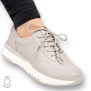 Pantofi casual piele naturala LF886 GRI