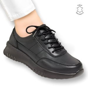Pantofi casual piele naturala LF886 NEGRU