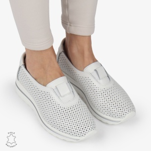 Pantofi Perforati Dama Piele naturală LF0104 ALB - Img 2