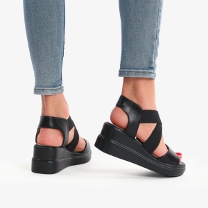 SANDALE DIN PIELE ECOLOGICA CU PLATFORMA LF0735 Negru - Img 3