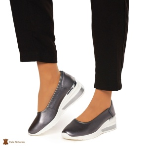 Balerini Dama Piele Naturala slip-on LF0082 PEWTER - Img 2