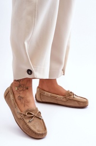 Mocasini DAMA din PIELE ECOLOGICA INTOARSA CU FUNDITA LF0976 CULOARE: camel
