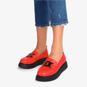 Mocasini dama din Piele Ecologica LF0564 ROSU - Img 4