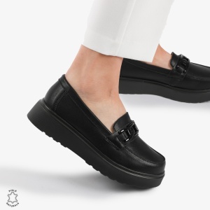 Mocasini dama din piele naturala LF0787 NEGRU - Img 3