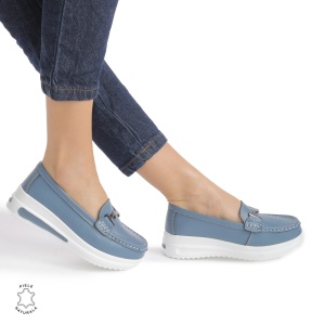 Mocasini DAMA din PIELE Naturala LF0941 CULOARE: Albastru