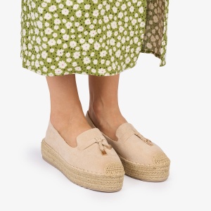 MOCASINI dama Piele ECOLOGICA INTOARSA CU DETALIU AURIU LF1026 CU ELASTIC Culoare: BEJ - Img 3
