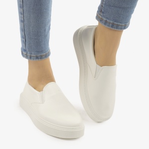 MOCASINI Sport din PIELE ECOLOGICA LF0965 CULOARE: ALB